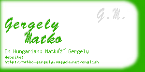 gergely matko business card